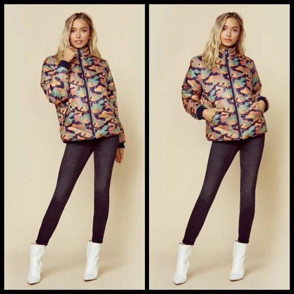 💕MOTHER💕 Two Faced Puffer Jacket Reversible Camo - Picture 6 of 16